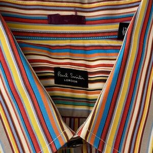 Paul Smith London multicolored striped men’s dress shirt, size 16/17